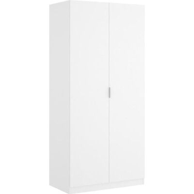 PEGANE Armoire placard meuble de rangement coloris blanc - Longueur 81 x Hauteur 184 x Profondeur 52 cm Blanc - Publicité PEGANE Armoire placard meuble de rangement coloris blanc - Longueur 81 x Hauteur 184 x Profondeur 52 cm Blanc - Publicité