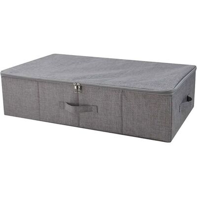 DRE-Coffre de rangement sous le lit gris foncé avec couvercle plat à fermeture éclair boîte de rangement pour chaussures vête Gris - Publicité DRE-Coffre de rangement sous le lit gris foncé avec couvercle plat à fermeture éclair boîte de rangement pour chaussures vête Gris - Publicité