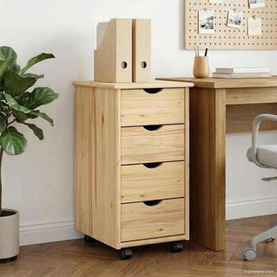 Caisson de bureau - desserte de bureau Vidaxl Cabinet roulant Marron 655 x 34 x 39 cm Bois de Pin Massif Marron - Publicité Caisson de bureau - desserte de bureau Vidaxl Cabinet roulant Marron 655 x 34 x 39 cm Bois de Pin Massif Marron - Publicité