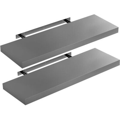 Casaria - Étagères flottantes 70cm - gris mat - 2pc - étagères - Publicité Casaria - Étagères flottantes 70cm - gris mat - 2pc - étagères - Publicité