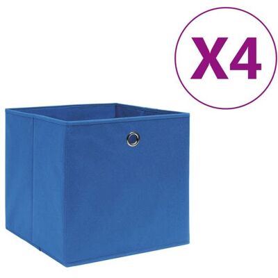 VIDAXL (Bleu)Boîtes de rangement - SIGNOR - Boîte tissu - 4 pcs Tissu intissé 28x28x28 cm Bleu 34015 Bleu - Publicité VIDAXL (Bleu)Boîtes de rangement - SIGNOR - Boîte tissu - 4 pcs Tissu intissé 28x28x28 cm Bleu 34015 Bleu - Publicité