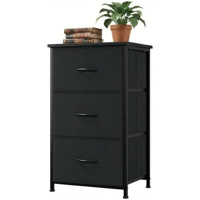 GRAVEE COMMODE DE CHAMBRE-Commode à 3 tiroirs en métal-meuble de rangement -Armoire de rangement-en tissu- amovibles-40 × 30 × 75 cmnoir Noir - Publicité GRAVEE COMMODE DE CHAMBRE-Commode à 3 tiroirs en métal-meuble de rangement -Armoire de rangement-en tissu- amovibles-40 × 30 × 75 cmnoir Noir - Publicité