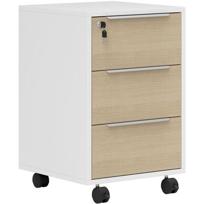 Caisson de bureau - HOMCOM - mobile - 3 tiroirs et serrure - panneau de particules et MDF - 40 x 40 x 635 cm - chêne Beige - Publicité Caisson de bureau - HOMCOM - mobile - 3 tiroirs et serrure - panneau de particules et MDF - 40 x 40 x 635 cm - chêne Beige - Publicité