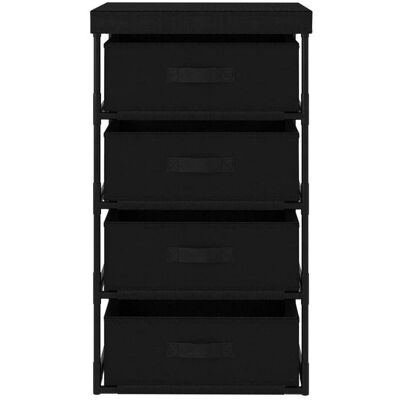 VIDAXL Étagère de rangement - durable Cabinet de rangement 1 PCpour salon avec 4 paniers en tissu Acier Noir A3916106311 Noir - Publicité VIDAXL Étagère de rangement - durable Cabinet de rangement 1 PCpour salon avec 4 paniers en tissu Acier Noir A3916106311 Noir - Publicité