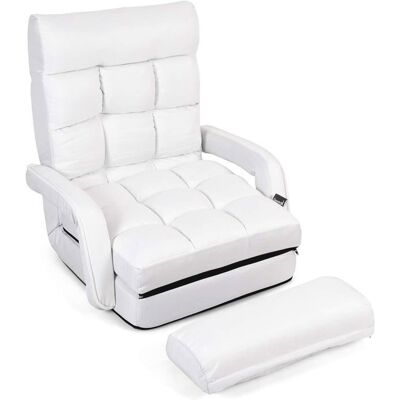 GOPLUS 18 Grille Fauteuil de Salon Convertible-Fauteuil Relax avec Dossier Réglable sur 5 Positions-Rangement Facile Blanc Blanc - Publicité GOPLUS 18 Grille Fauteuil de Salon Convertible-Fauteuil Relax avec Dossier Réglable sur 5 Positions-Rangement Facile Blanc Blanc - Publicité