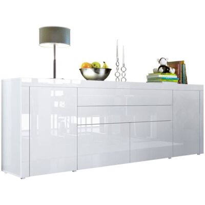 Vladon Buffet commode La Paz V2 en Blanc haute brillance - Blanc haute brillance - Blanc haute brillance Blanc - Publicité Vladon Buffet commode La Paz V2 en Blanc haute brillance - Blanc haute brillance - Blanc haute brillance Blanc - Publicité