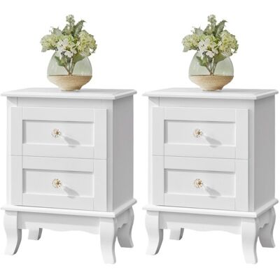VASAGLE Table de Chevet Lot de 2 Table de Nuit Petite Table avec 2 Tiroirs Pieds en Bois de Pin Rangement Blanc Blanc - Publicité VASAGLE Table de Chevet Lot de 2 Table de Nuit Petite Table avec 2 Tiroirs Pieds en Bois de Pin Rangement Blanc Blanc - Publicité