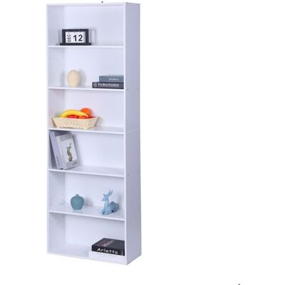 Étagère Relaxdays H x L x P : 1785 x 60 x 24 cm 6 tablettes réglables bibliothèque étagère salon blanche Blanc - Publicité Étagère Relaxdays H x L x P : 1785 x 60 x 24 cm 6 tablettes réglables bibliothèque étagère salon blanche Blanc - Publicité