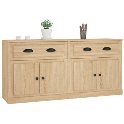 VIDAXL Enfilade de rangement Brun - LEMON® Buffets 2 pcs - Meuble de salon - Chêne sonoma - Bois dingénierie 887 - Soldes Marron - Publicité VIDAXL Enfilade de rangement Brun - LEMON® Buffets 2 pcs - Meuble de salon - Chêne sonoma - Bois dingénierie 887 - Soldes Marron - Publicité