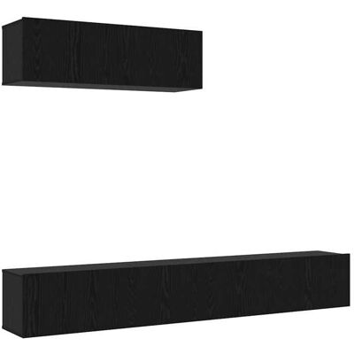 VIDAXL LMT - TOP@Ensemble de meuble TV 3 pcs - CLARENCE - Support/Armoire de Télévision Chêne noir 200 x 30 x 30 cm CC32914 Noir - Publicité VIDAXL LMT - TOP@Ensemble de meuble TV 3 pcs - CLARENCE - Support/Armoire de Télévision Chêne noir 200 x 30 x 30 cm CC32914 Noir - Publicité
