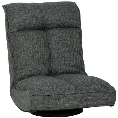 Fauteuil de sol - HOMCOM - pliable - pivotant à 360° - dossier réglable en 5 positions et assise large - lin - 58x107x79cm - gris Gris - Publicité Fauteuil de sol - HOMCOM - pliable - pivotant à 360° - dossier réglable en 5 positions et assise large - lin - 58x107x79cm - gris Gris - Publicité