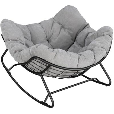 WOLTU Chaise à Bascule Surdimensionnée en Forme dŒuf Sur Pieds Courbes Métal et Chenille Charge 150 kg Gris Clair Gris - Publicité WOLTU Chaise à Bascule Surdimensionnée en Forme dŒuf Sur Pieds Courbes Métal et Chenille Charge 150 kg Gris Clair Gris - Publicité
