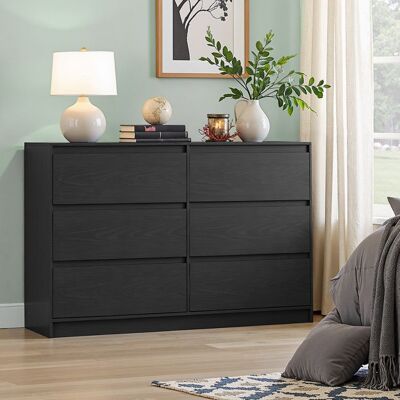VASAGLE Commode 6 Tiroirs 40 x 1194 x 75 cm Style Moderne Noir Noir - Publicité VASAGLE Commode 6 Tiroirs 40 x 1194 x 75 cm Style Moderne Noir Noir - Publicité
