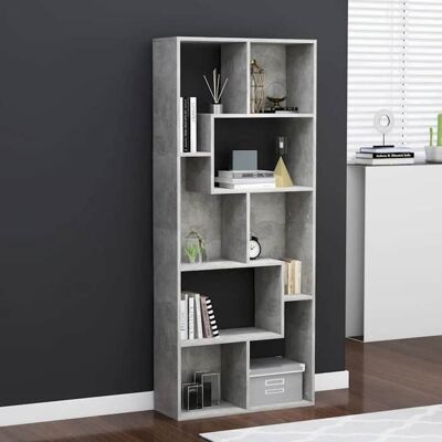 vidaXL Bibliothèque Gris béton 67x24x161 cm Bois dingénierie 801881 Gris - Publicité vidaXL Bibliothèque Gris béton 67x24x161 cm Bois dingénierie 801881 Gris - Publicité