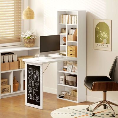 Generic Bureau Mural Pliable Table Murale Rabattable Suspendue sur Pied avec bibliothèque Tableau à Craie intégré Panneaux Particules Blanc Blanc - Publicité Generic Bureau Mural Pliable Table Murale Rabattable Suspendue sur Pied avec bibliothèque Tableau à Craie intégré Panneaux Particules Blanc Blanc - Publicité
