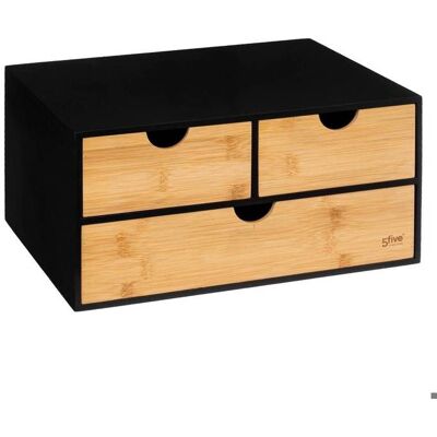Tour de rangement bureau 3 tiroirs bambou Bava noir - 5 five simply smart Noir - Publicité Tour de rangement bureau 3 tiroirs bambou Bava noir - 5 five simply smart Noir - Publicité