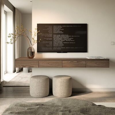 SELSEY Meuble TV 4 portes – BEMMI SLIM – aspect bois noyer Wisconsin – 200 cm Marron - Publicité SELSEY Meuble TV 4 portes – BEMMI SLIM – aspect bois noyer Wisconsin – 200 cm Marron - Publicité