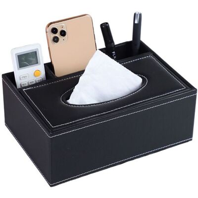 Sunfox U cuir 2 en 1 boîte de rangement Porte Télécommande Electronique café ou fournitures de bureau Organisateur de bureau et de Noir - Publicité Sunfox U cuir 2 en 1 boîte de rangement Porte Télécommande Electronique café ou fournitures de bureau Organisateur de bureau et de Noir - Publicité