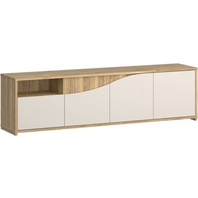 Meuble TV - POEM - Sable - 2039 x 42 x 558 cm Beige - Publicité Meuble TV - POEM - Sable - 2039 x 42 x 558 cm Beige - Publicité