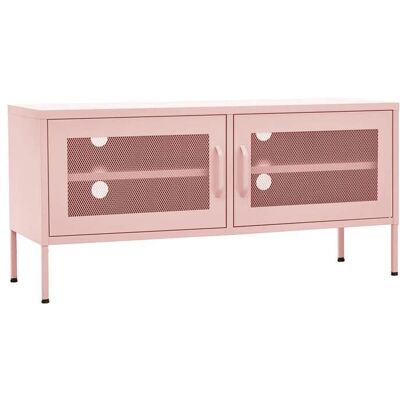 VIDAXL Meuble TV Table TV - Rose 105x35x50 cm - Acier LL116911 Rose - Publicité VIDAXL Meuble TV Table TV - Rose 105x35x50 cm - Acier LL116911 Rose - Publicité