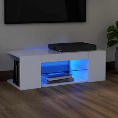 OVONNI 4122Star Sale® Meuble TV contemporain-Armoire TV avec lumières LEDBanc TVTable Salon Blanc 90x39x30 cm Size:90 x 39 x 30 cm Blanc - Publicité OVONNI 4122Star Sale® Meuble TV contemporain-Armoire TV avec lumières LEDBanc TVTable Salon Blanc 90x39x30 cm Size:90 x 39 x 30 cm Blanc - Publicité