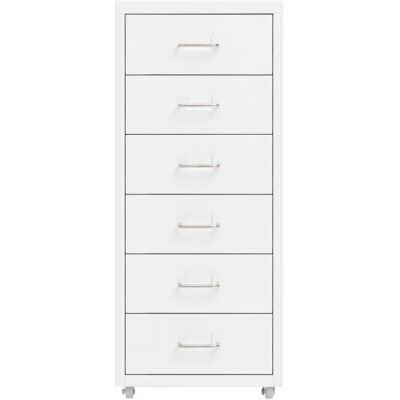 Classeur mobile - DILWE - 6 tiroirs - Métal - Blanc - 28x41x69 cm Blanc - Publicité Classeur mobile - DILWE - 6 tiroirs - Métal - Blanc - 28x41x69 cm Blanc - Publicité