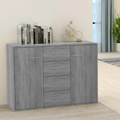 815370 vidaXL Buffet Sonoma gris 88x30x65 cm Bois dingénierie Gris - Publicité 815370 vidaXL Buffet Sonoma gris 88x30x65 cm Bois dingénierie Gris - Publicité