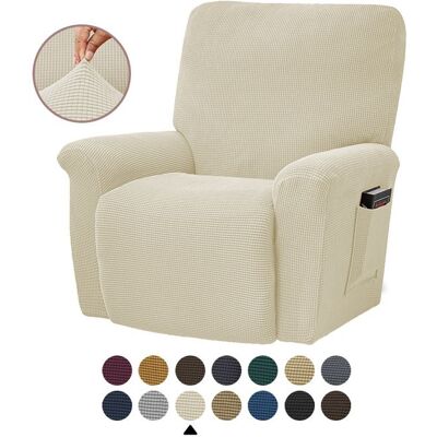 Housses de Fauteuils Relax 1 Places Jacquard à carreaux Extensible Housse pour Canapé Relax blanc cassé Blanc - Publicité Housses de Fauteuils Relax 1 Places Jacquard à carreaux Extensible Housse pour Canapé Relax blanc cassé Blanc - Publicité