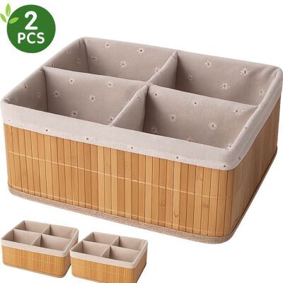 AUTRE 2 Pcs Boîte de Rangement Paniers de Rangement Pliables produits en bambou Caisse de Rangement pour Vêtements33×23×14cm Jaune - Publicité AUTRE 2 Pcs Boîte de Rangement Paniers de Rangement Pliables produits en bambou Caisse de Rangement pour Vêtements33×23×14cm Jaune - Publicité