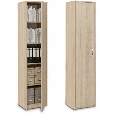 HOME COLLECTIVE Bibliothèque avec porte 50 cm - Armoire de rangement - Meuble de rangement avec 4 étagères réglables – Étagère colonne - Sonoma Beige - Publicité HOME COLLECTIVE Bibliothèque avec porte 50 cm - Armoire de rangement - Meuble de rangement avec 4 étagères réglables – Étagère colonne - Sonoma Beige - Publicité