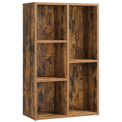 VASAGLE avec 5 Compartiments Étagère sur Pied Bibliothèque Cubique Marron Rustique Marron - Publicité VASAGLE avec 5 Compartiments Étagère sur Pied Bibliothèque Cubique Marron Rustique Marron - Publicité