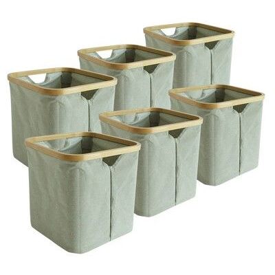 BOX AND BEYOND Lot de 6 Paniers de Rangement Hyppolite en tissu vert 30 x 30 x 30 cm Vert - Publicité BOX AND BEYOND Lot de 6 Paniers de Rangement Hyppolite en tissu vert 30 x 30 x 30 cm Vert - Publicité