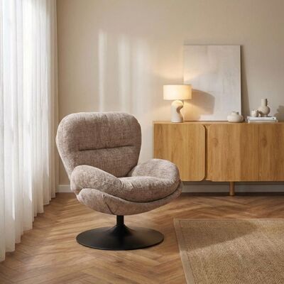 BAÏTA Fauteuil rotatif CERES 1 place tissu taupe Beige - Publicité BAÏTA Fauteuil rotatif CERES 1 place tissu taupe Beige - Publicité