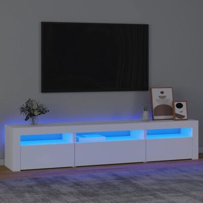 vidaXL Meuble TV avec Lumières LED Centre de Divertissement Rangement Meuble Média Meuble de Salon Salle de Séjour Maison 3152738 Blanc - Publicité vidaXL Meuble TV avec Lumières LED Centre de Divertissement Rangement Meuble Média Meuble de Salon Salle de Séjour Maison 3152738 Blanc - Publicité