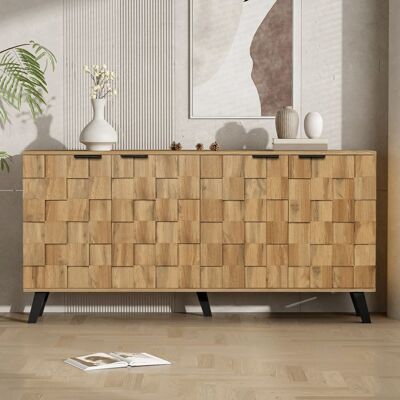 MERAX Buffet 1605 x 355 x 78 cm Bois avec 4 Portes et Étagères Réglables Meuble de Rangement Moderne Salon Salle à Manger Marron - Publicité MERAX Buffet 1605 x 355 x 78 cm Bois avec 4 Portes et Étagères Réglables Meuble de Rangement Moderne Salon Salle à Manger Marron - Publicité
