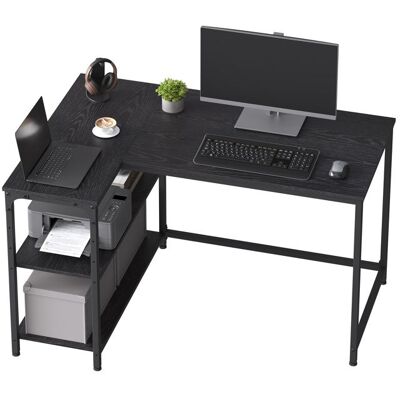 VASAGLE Bureau en L Étagères Réglables avec Rangement 110 x 80 cm Noir Noir - Publicité VASAGLE Bureau en L Étagères Réglables avec Rangement 110 x 80 cm Noir Noir - Publicité