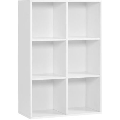 Meuble de rangement Bibliothèque Etagère de 6 Casiers 655 x 305 x 975 cm (L x l x h) Charge max. 30 kg Blanc LBC203D VASAGLE Blanc - Publicité Meuble de rangement Bibliothèque Etagère de 6 Casiers 655 x 305 x 975 cm (L x l x h) Charge max. 30 kg Blanc LBC203D VASAGLE Blanc - Publicité