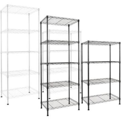 KARAT Étagère en métal Rocky 4-5 Étagères Noir 55 x 35 x 110 cm Charge Max : 250 kg Noir - Publicité KARAT Étagère en métal Rocky 4-5 Étagères Noir 55 x 35 x 110 cm Charge Max : 250 kg Noir - Publicité