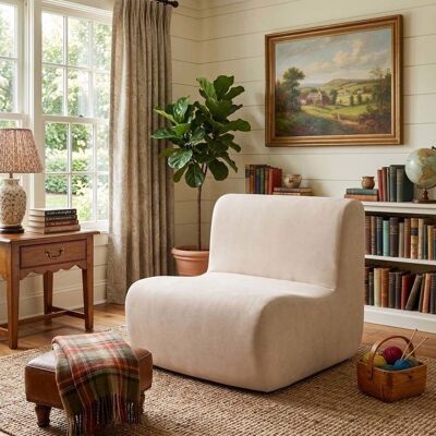 YEHTOKHOME Fauteuil relax - Velours - Ergonomique - Déhoussable - Beige Beige - Publicité YEHTOKHOME Fauteuil relax - Velours - Ergonomique - Déhoussable - Beige Beige - Publicité