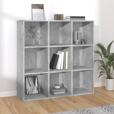 vidaXL Bibliothèque Gris béton 98x30x98 cm Aggloméré Gris - Publicité vidaXL Bibliothèque Gris béton 98x30x98 cm Aggloméré Gris - Publicité