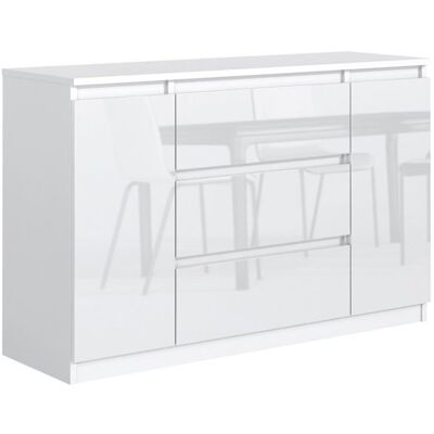 Commode 3 tiroirs - Meblocker - 2 portes - 120 cm Meuble de Rangement Spacieux - Salon chambre à couche & enfant Brillance Blanche Blanc - Publicité Commode 3 tiroirs - Meblocker - 2 portes - 120 cm Meuble de Rangement Spacieux - Salon chambre à couche & enfant Brillance Blanche Blanc - Publicité