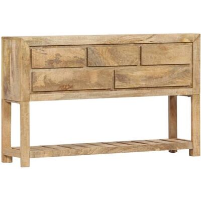 Buffet - vidaXL - Bois de manguier - 120x30x75 cm - 5 tiroirs - 1 étagère Marron - Publicité Buffet - vidaXL - Bois de manguier - 120x30x75 cm - 5 tiroirs - 1 étagère Marron - Publicité