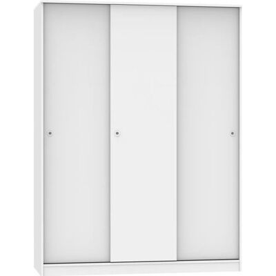 PEGANE Armoire avec 3 portes coulissantes coloris blanc - Hauteur 200 x Longueur 150 x Profondeur 55 cm Blanc - Publicité PEGANE Armoire avec 3 portes coulissantes coloris blanc - Hauteur 200 x Longueur 150 x Profondeur 55 cm Blanc - Publicité
