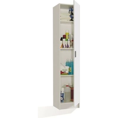 PEGANE Armoire avec 1 porte et 4 étagères coloris bla... Blanc - Publicité PEGANE Armoire avec 1 porte et 4 étagères coloris bla... Blanc - Publicité