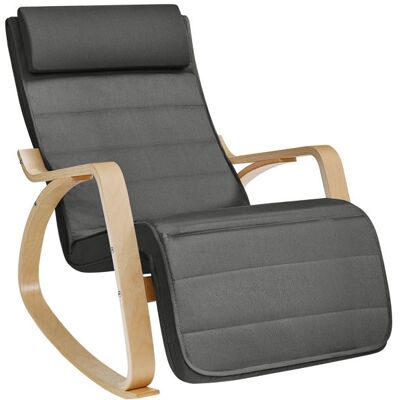 SONGMICS Fauteuil À Bascule avec Accoudoirs en Bois Repose-pieds RÉglable en 5 Positions CapacitÉ 150 kg Gris FoncÉ et Couleur BoisÉe Gris - Publicité SONGMICS Fauteuil À Bascule avec Accoudoirs en Bois Repose-pieds RÉglable en 5 Positions CapacitÉ 150 kg Gris FoncÉ et Couleur BoisÉe Gris - Publicité