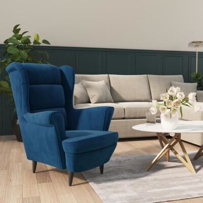 VIDAXL Fauteuil Salon MVS - Fauteuil bleu velours2185 Kg Bleu - Publicité VIDAXL Fauteuil Salon MVS - Fauteuil bleu velours2185 Kg Bleu - Publicité