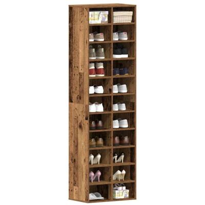 VIDAXL Armoire à chaussures vieux bois 54x34x183 cm bois ingénierie Marron - Publicité VIDAXL Armoire à chaussures vieux bois 54x34x183 cm bois ingénierie Marron - Publicité