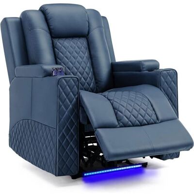 COMHOMA Fauteuil Eclairage LED Sofa Châssis Home Theater Shake Rotating Recliner Sofa With 2 porte-gobelets Bleu Bleu - Publicité COMHOMA Fauteuil Eclairage LED Sofa Châssis Home Theater Shake Rotating Recliner Sofa With 2 porte-gobelets Bleu Bleu - Publicité