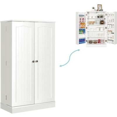 COSTWAY Buffet/Placard de Cuisine avec Double Portes 59 x 305 x 1035 CM Meuble de Rangement avec 6 Étagères Réglables Blanc - Publicité COSTWAY Buffet/Placard de Cuisine avec Double Portes 59 x 305 x 1035 CM Meuble de Rangement avec 6 Étagères Réglables Blanc - Publicité