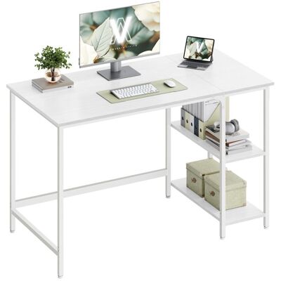Bureau avec Rangement - VASAGLE - Style Moderne - Blanc Érable - 2 Étagères Réversibles Blanc - Publicité Bureau avec Rangement - VASAGLE - Style Moderne - Blanc Érable - 2 Étagères Réversibles Blanc - Publicité